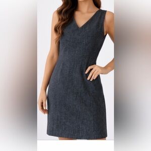 L.L. Bean Black and White Herringbone Wool Dress